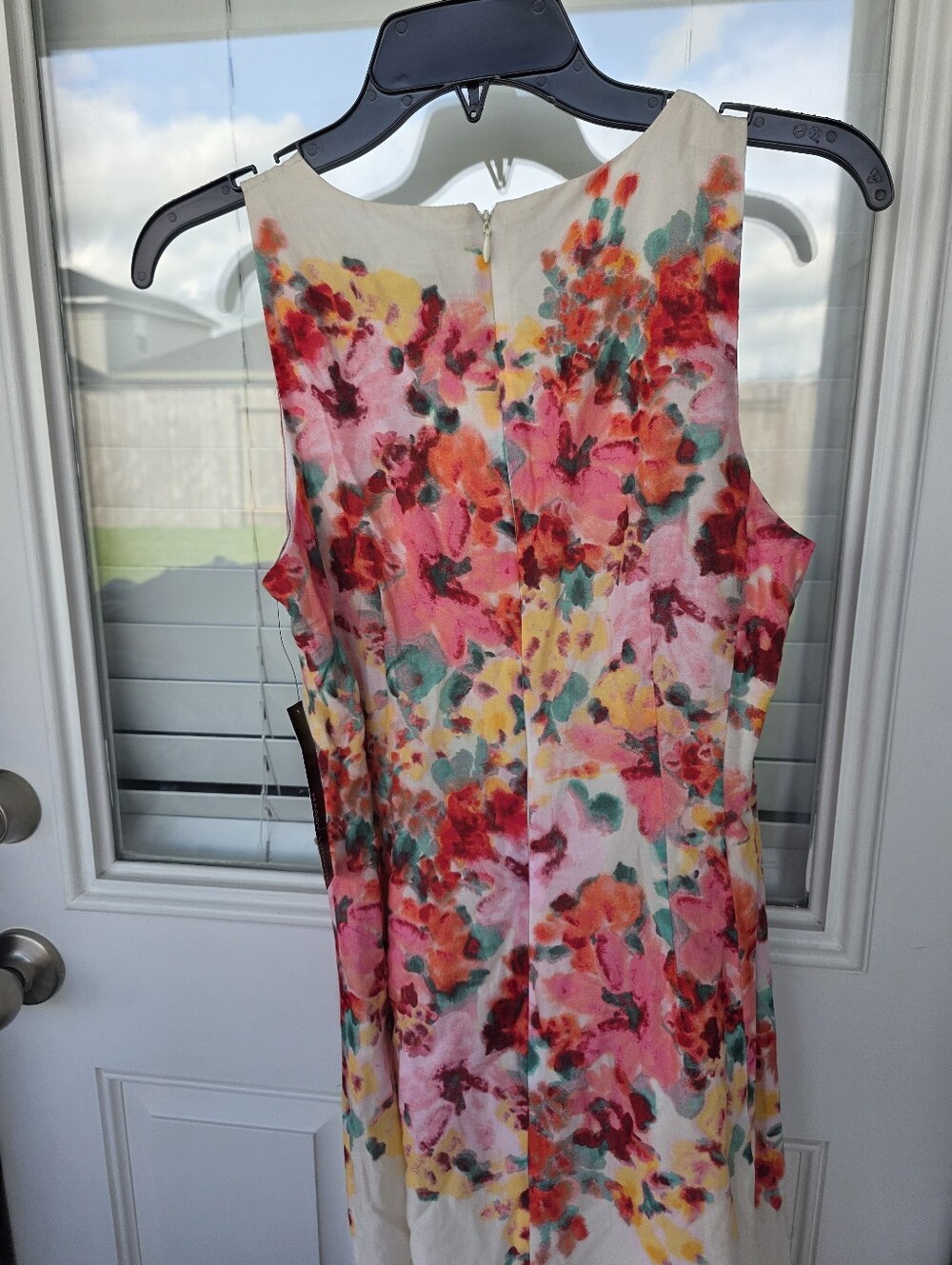 Maggy London Floral Midi Dress Size 4 Sleeveless Fit & Flare Pink Multicolor NWT - Picture 9 of 10
